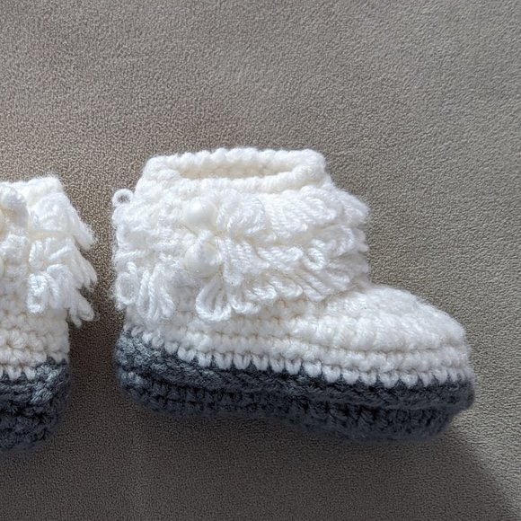 Newborn Handmade Knitted Baby Booties - Picture 4 of 6